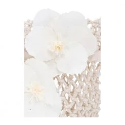 Bonpoint Handbag With Floral Appliqué Beige