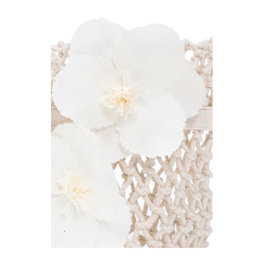 Bonpoint Handbag With Floral Appliqué Beige 3 Bonpoint Handbag With Floral Appliqué Beige