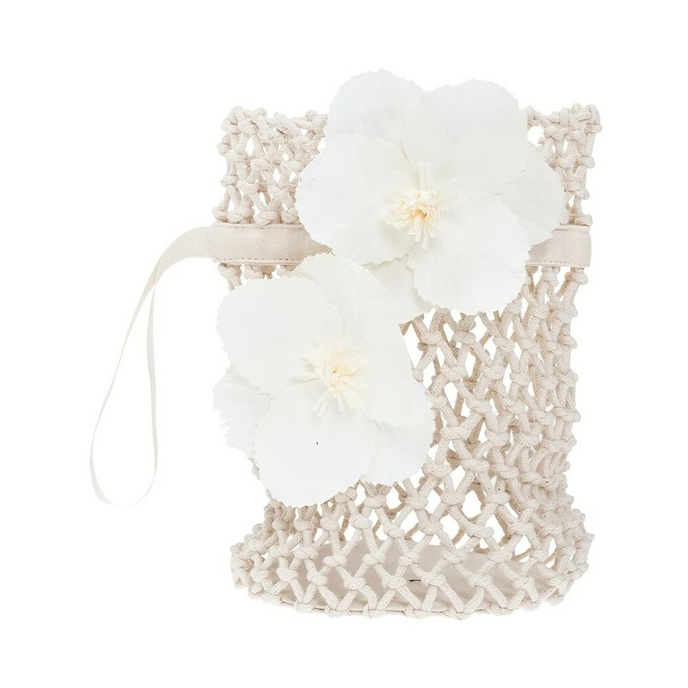 Bonpoint Handbag With Floral Appliqué Beige 4 Bonpoint Handbag With Floral Appliqué Beige - Bilde 2