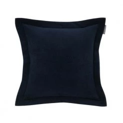 Lexington Hotel Velvet Sham With Embroidery Blue