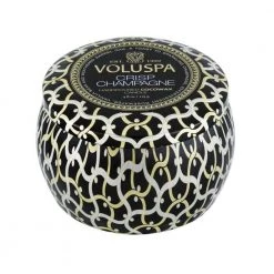 Voluspa Mini Tin Candle Crisp Champagne Black -Miinto Salgsbutikk unnamed file 1576