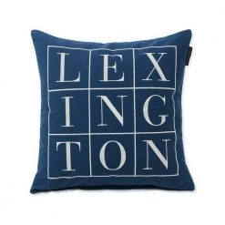 Lexington Logo Cotton Twill Pillow Cover Blue