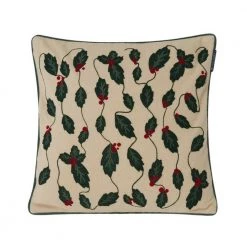 Lexington Holly Embroidered Mix Pillow Cover Green