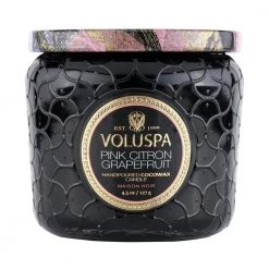 Voluspa Pink Lemon Grapefruit Petit Jar 40t Scented Candles Black