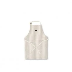 Lexington Icons Cotton Herringbone Striped Apron Beige