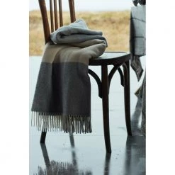 Lexington Herringbone Wool Throw Beige