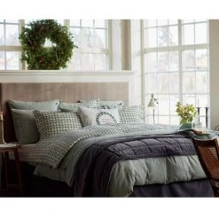 Lexington Striped Cotton Flannel Bed Set Green