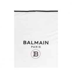 Balmain Baby Blanket With Logo White
