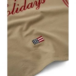 Lexington Happy Holidays Embroidered Kitchen Towel Beige