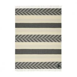 Lexington Herringbone Striped Recycled Throw Gray