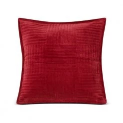 Lexington Quilted Star Embroidered Pillow Cover Red