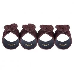 STUDIO EBN 4 Pakning Med Serviett Ring Av Lakseskinn Purple