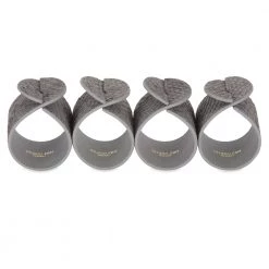 STUDIO EBN 4 Pakning Med Serviett Ring Av Lakseskinn Gray