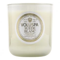 Voluspa Boxed Candle Suede Blanc Beige