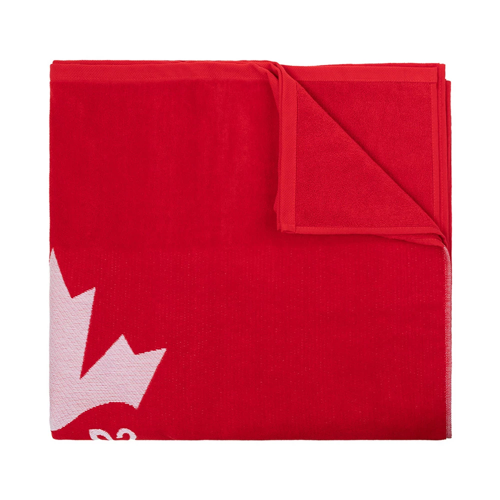 Dsquared2 Bath Towel With Logo Red 4 Dsquared2 Bath Towel With Logo Red - Bilde 2