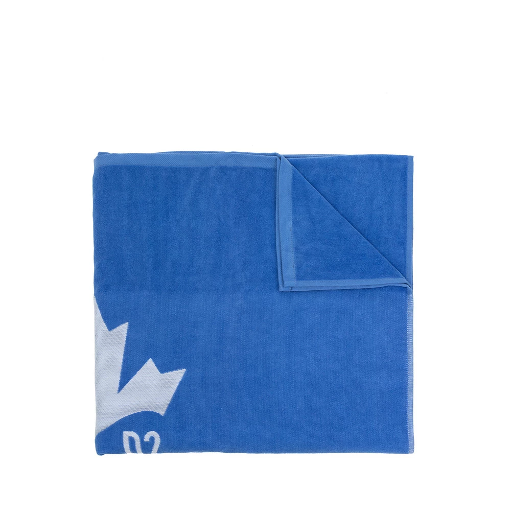 Dsquared2 Towel With Logo Blue 3 Dsquared2 Towel With Logo Blue