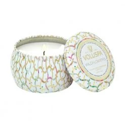 Voluspa Mini Tin Candle, 25 Tim, Wildflowers Accessories White