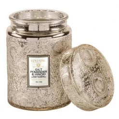 Voluspa Red Mini Glass Jar W.Lid - Gilt Pomander & Hinoki Scented Candles Beige