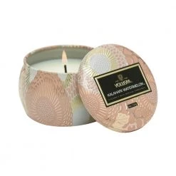 Voluspa Watermelon Mini Tin Candle Beige