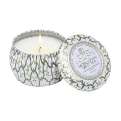 Voluspa Mini Tin Candle Moroccan Mint Tea White