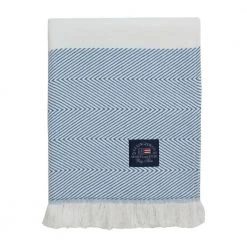 Lexington Home Herringbone Stripet Pledd Blue
