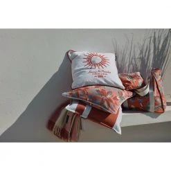 Lexington Home Hvit Sun Embroidered Canvas Pillow Cover White