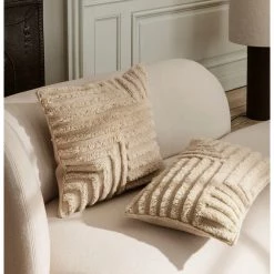 Ferm Living Crease Wool Cushion InteriĂžr Beige