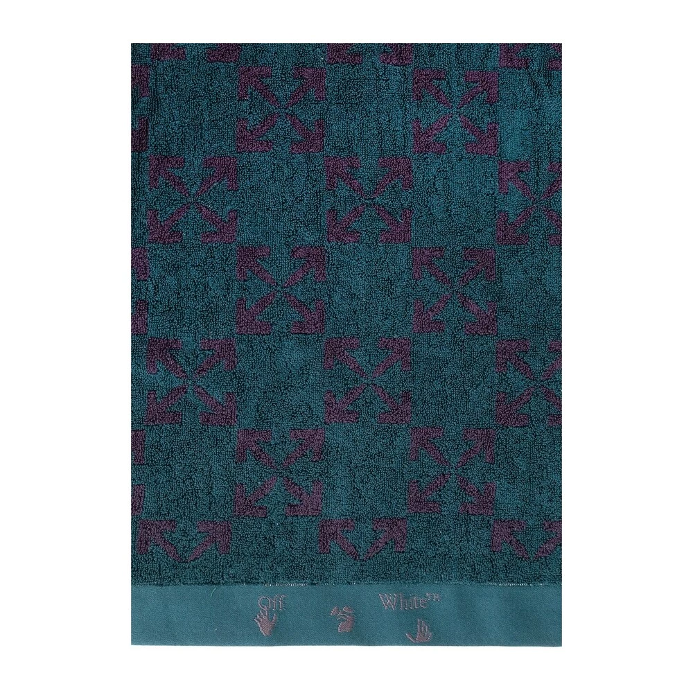 Off White Towel With Logo Blue 6 Off White Towel With Logo Blue - Bilde 4