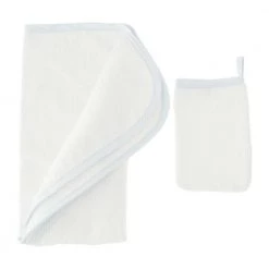 Il Gufo Newborn Baby Towel Set In Soft Cotton White