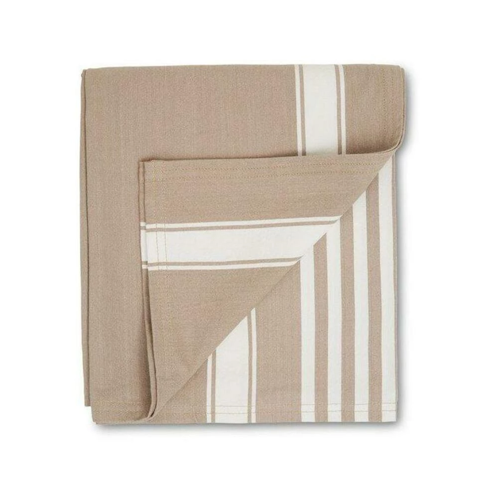Lexington Icons Cotton Herringbone Striped Tablecloth Beige 4 Lexington Icons Cotton Herringbone Striped Tablecloth Beige - Bilde 2