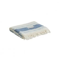 Gant Cotton Linen Stripe Throw Pledd White