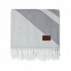 Lexington Home Recycled Cotton Logo Throw Gray