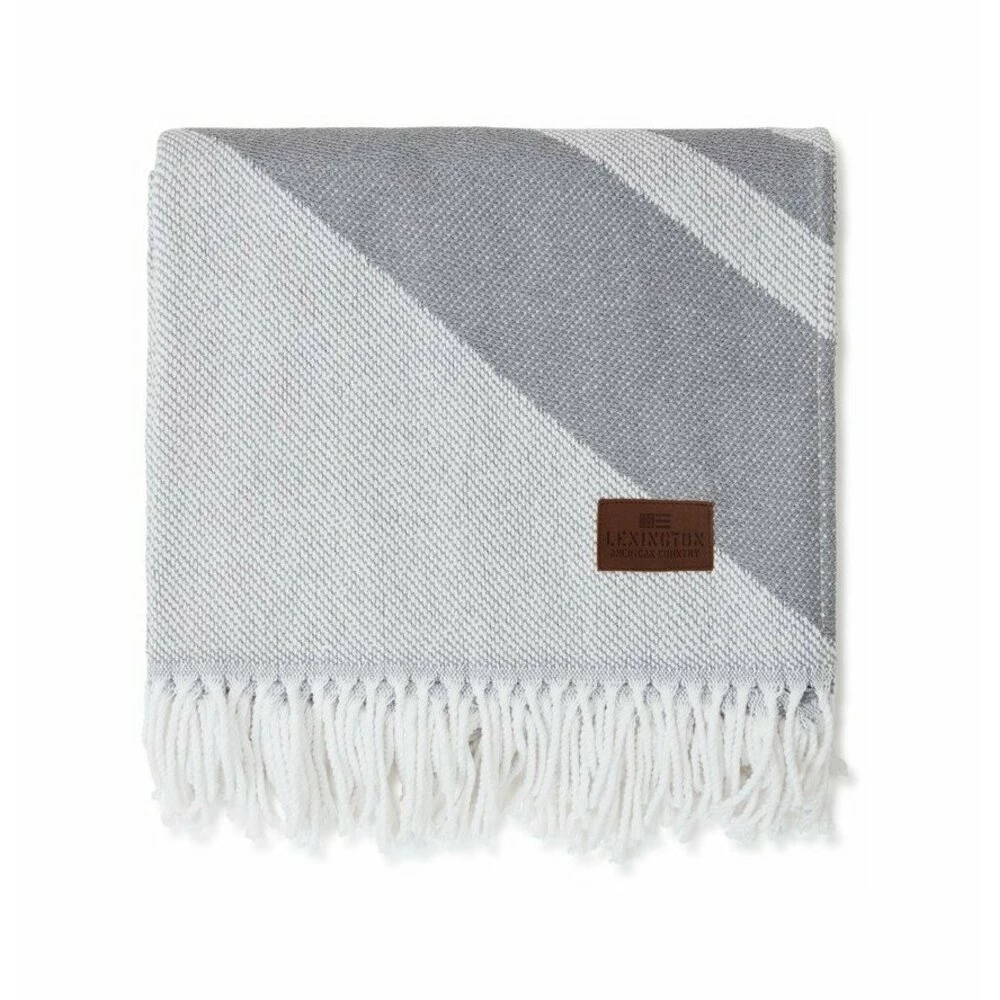 Lexington Home Recycled Cotton Logo Throw Gray 3 Lexington Home Recycled Cotton Logo Throw Gray