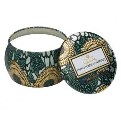 Voluspa Decorative Tin - French Cade & Lavender Duftlys Green