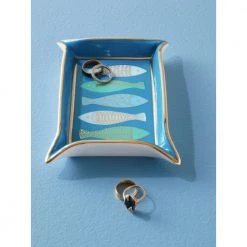 Jonathan Adler Fish Valet Tray Blue